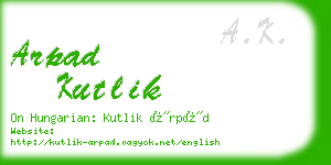 arpad kutlik business card